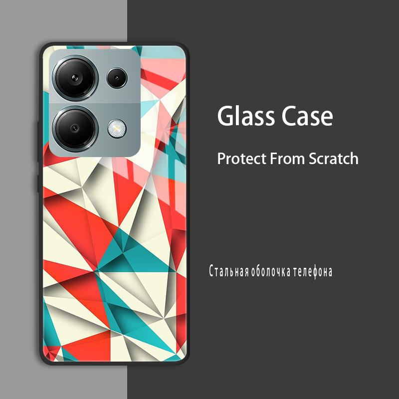 

Для Xiaomi Poco M6 Pro 4G Чехол Защитный Чехол из Закаленного Стекла Жесткий Ударопрочный Чехол Бампер Для Poco C65 4G X6 Pro 5G Защитный Чехол Poco M6 Pro 4G