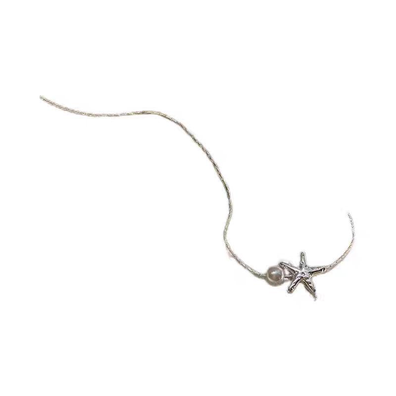 Elegant Starfish Pearl Necklace - Women's Niche Design, Luxurious Clavicle Accessory, Exquisite Temperament.