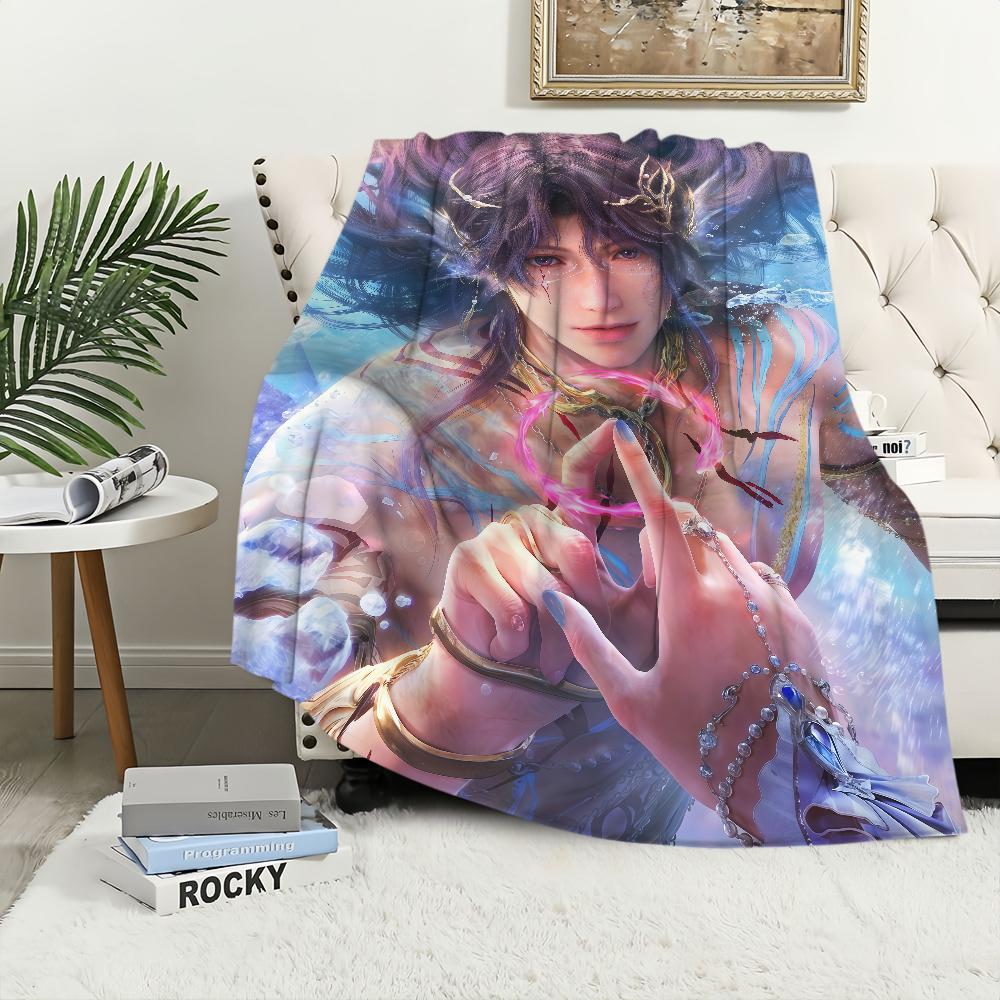 Love and Deepspace Rafayel Submerged Eclipse Merling Oath warm soft plush blanket for sofa living room bedroom travel Flannel