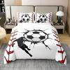 Football Single Duvet Cover Set Sport Theme Colorful Football  Cartoon Bedding Set with 1 Pillowcases 75*50, Gift for Boys Girls