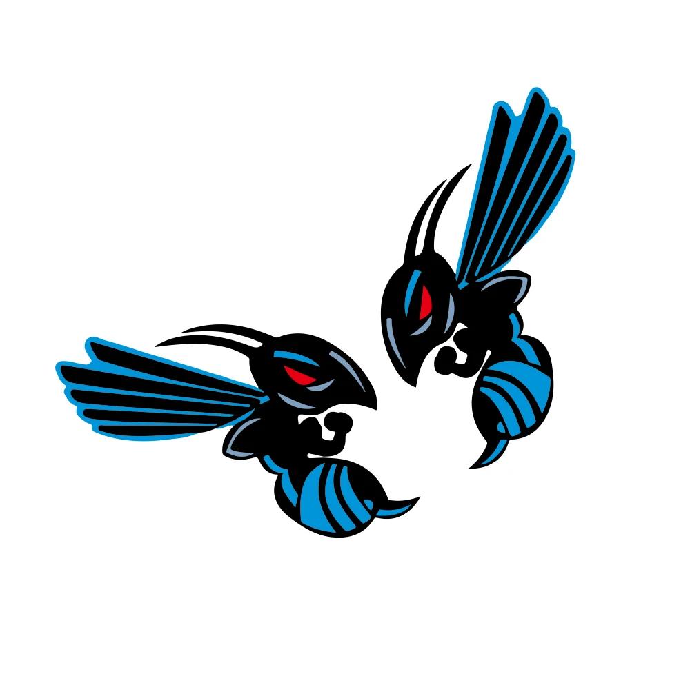 2PCS Creative Hornet Wasp Motorcycle Sticker Waterproof Car Truck Helmet Window Decor Vinyl Decals Accessories For Honda Bees