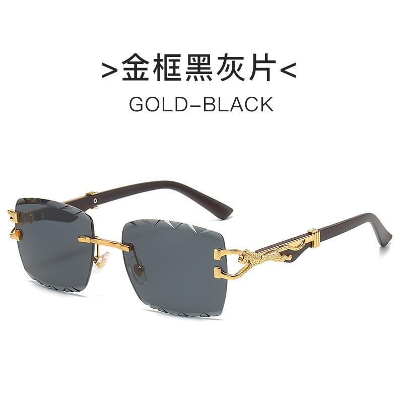 Cheetah Frame Unisex Retro Square Sunglasses With Uv400 Protection For Outdoor Travel