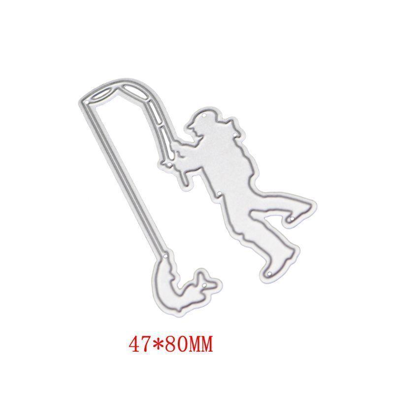 Fishing Man Cutting Dies Metal Stencil DIY Scrapbooking Album Paper Card Embossing Craft Die Cut People