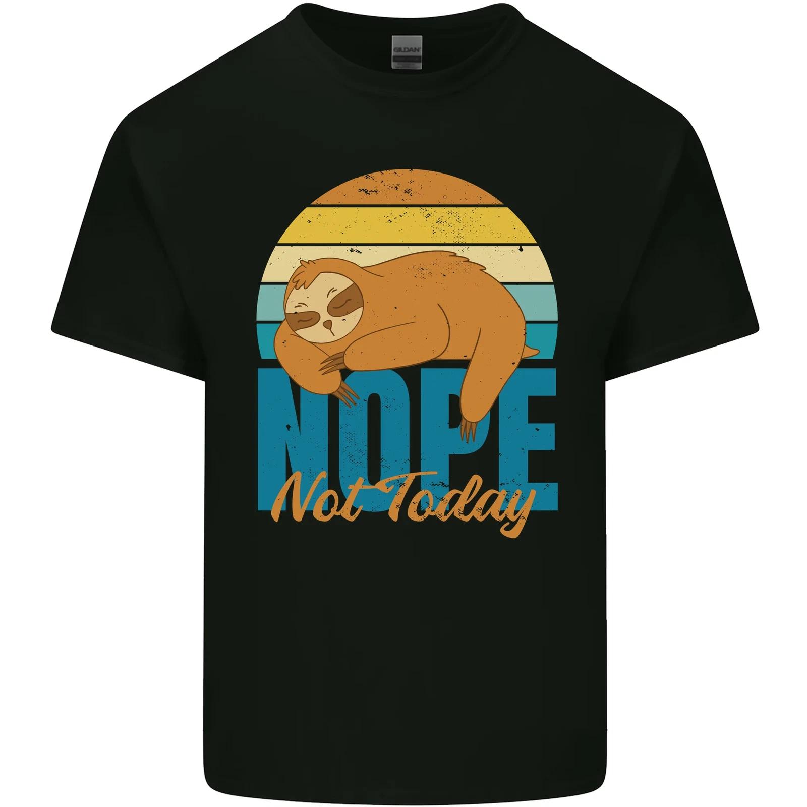 Sloth Nope Not Today Funny Lazy Kids T-Shirt Childrens L