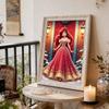 Christmas Red Door Ariel New Pearl-Inlaid Frameless Art | Handmade Pearl Craft, Red Door Snowy Christmas Theme, for Festive Luxury Decor