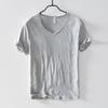 Men's Cotton V-neck T-shirt Summer Short Sleeve
