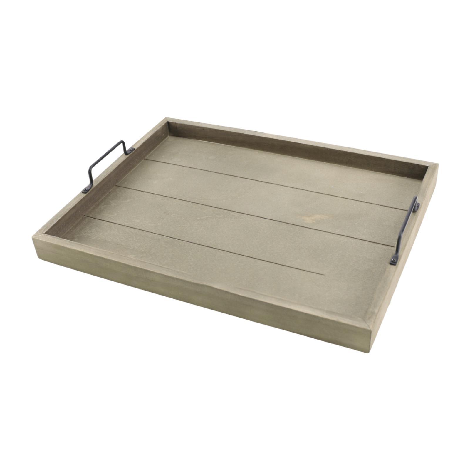 

Wood Serving Tray with Handles Rectangle Dinner Tray Elegant Breakfast Tray for Coffee Table Party Bathroom Bedroom Living Room зелений