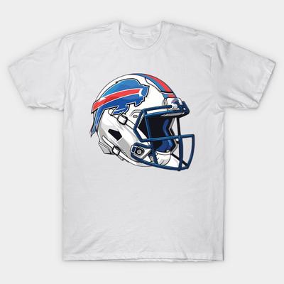 Men Black Print T-shirt Buffalo Bills Football Helmet – Classic Team Logo Sports No-Cut Transfer Paper Print Cotton Tshirt