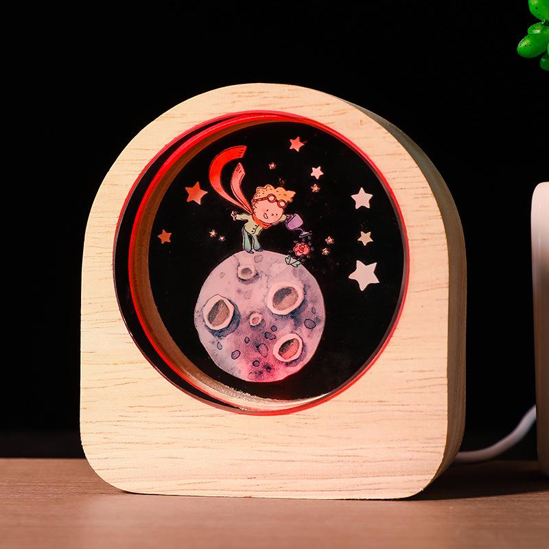 Luminous Crystal Ball Starry Sky Crystal Ball 3d Inner Carving Glowing Night Light Tabletop Ornament Creative Holiday Gift