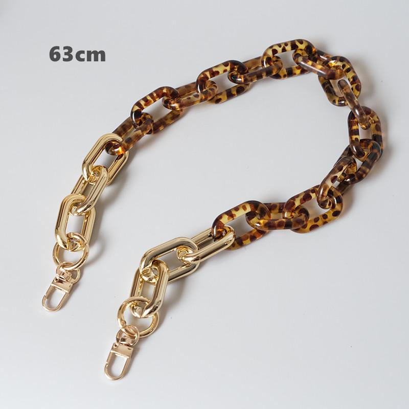 New Fashion Woman Bag Accessory Detachable Part Replacement Chain Leopard Gold Silver Acrylic Strap Women Shoulder Handle Chain