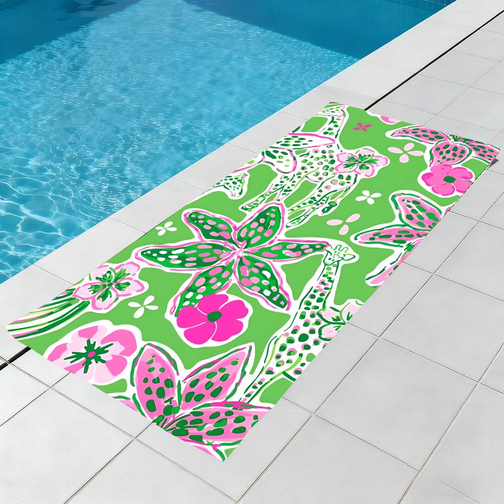 Towel Microfiber beach towel, quick-dry, sand-free, ultra-fine fiber, super soft. L-Lilly Pulitzers