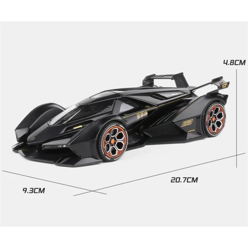 1/22 Lamborghini V12 Vision GT Gran Turismo Alloy Concept Model sportovního auta tlakově lité kovové simulace modelu autíčka Zvuk a světlo Dětský dárek