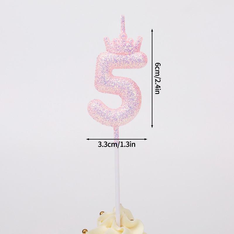 Purple Pink 0-9 Number Candle Kpop Birthday Cake Decorations Party Cake Candle Ornament K-pop Accessories