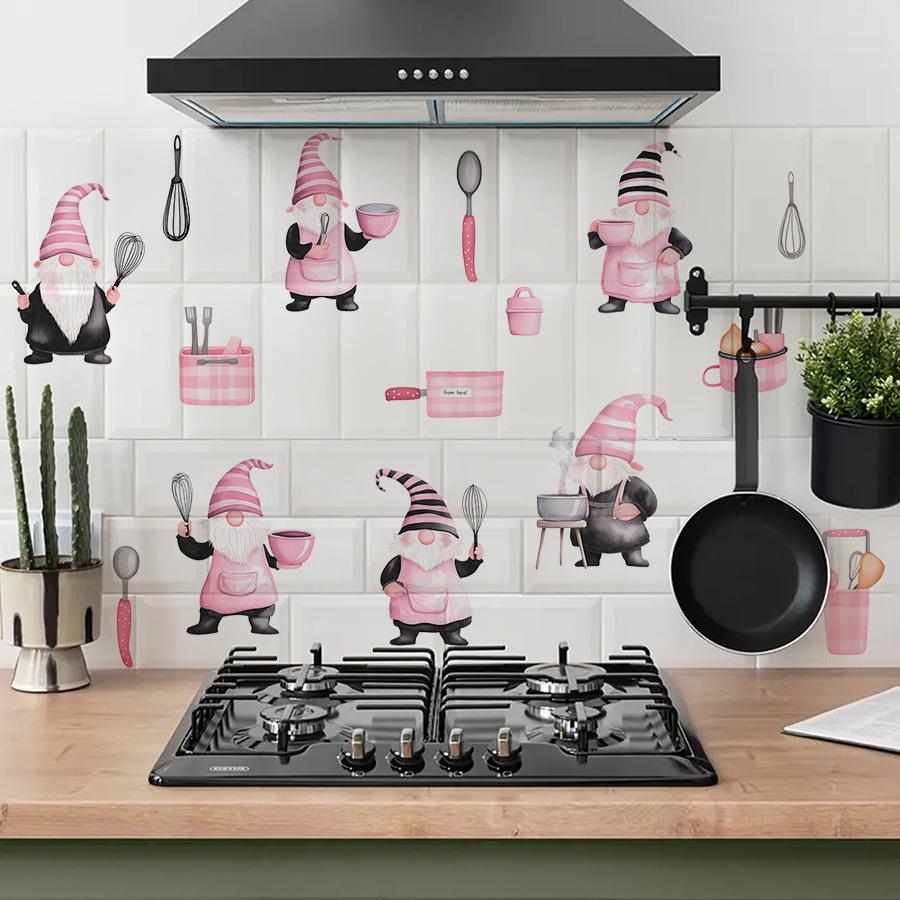 Cartoon Dwarf Kitchen Utensils Wall Stickers Kitchen Wall Decoration Stickers