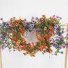 Multicolor Artificial Violet Flower Vine Green Eucalyptus Leaves 132 Flowers Simulation Flower Garland Photo Props