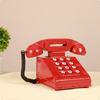 Altmodisches Vintage Schreibtischtelefon Modell | Glänzende Metalloptik, Klassisches Hörerteil und Spiralkabel,