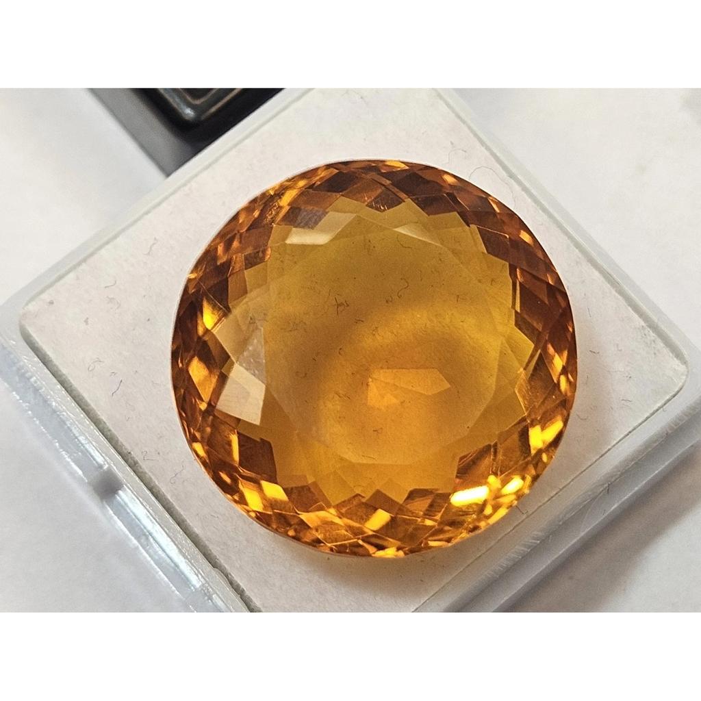 Fabulous Topaz Orange Natural Round Cut 20+ Ct Certified Loose Gemstone