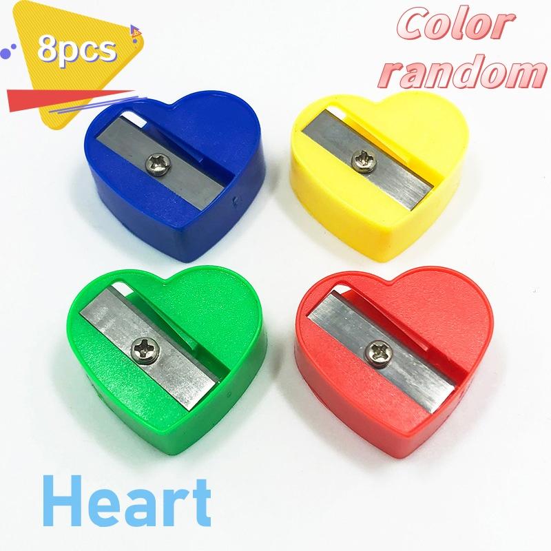 4/8/12 Stück Mini Hand-Anspitzer Herz Quadrat Kreis Bleistift-Schneidwerkzeuge Büro Schule Schreibwaren Zubehör