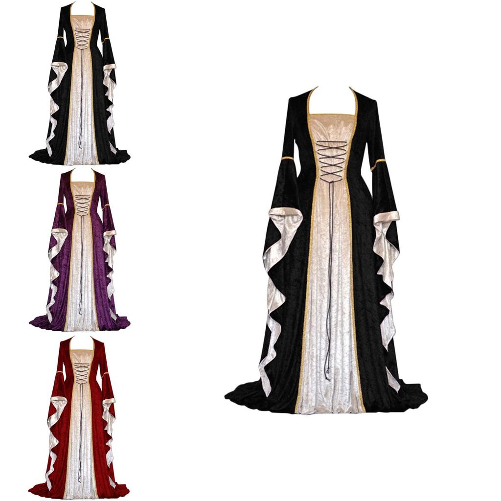 Beautiful Victorian Gothic Style Cosplay Dress In Multiple Colors With Ribbon Decorations