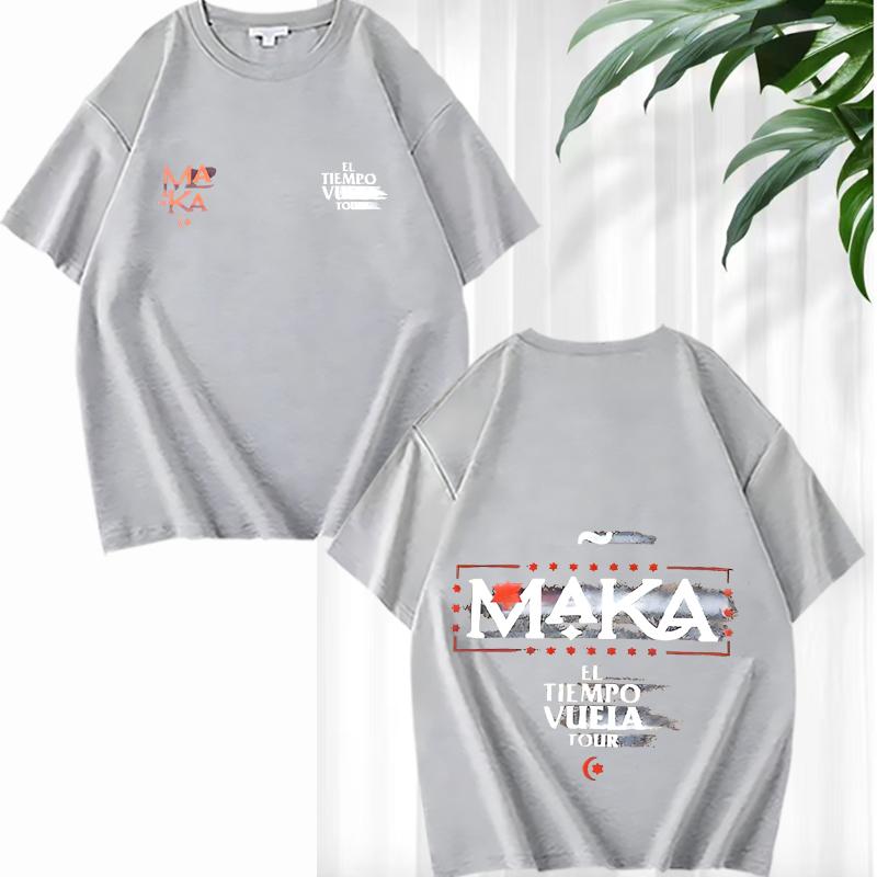 Rapper Maka El Tiempo Vuela Tour Merch T Shirt men women funny Oversized 100% Cotton short sleeve Summer print Unisextops