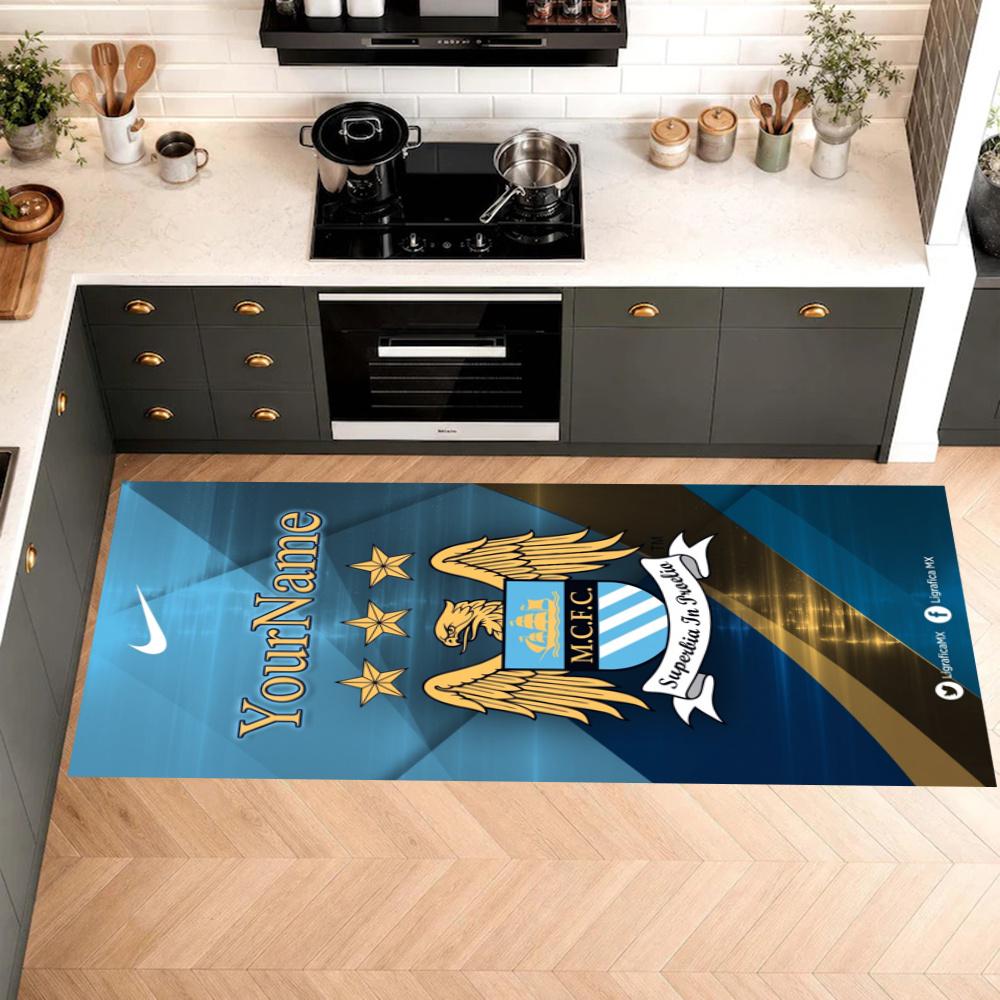 Manchester City Customize Your Name Kitchen Rug Runner Rug Laundry Mat Hallway Entryway The Best Gift Choice