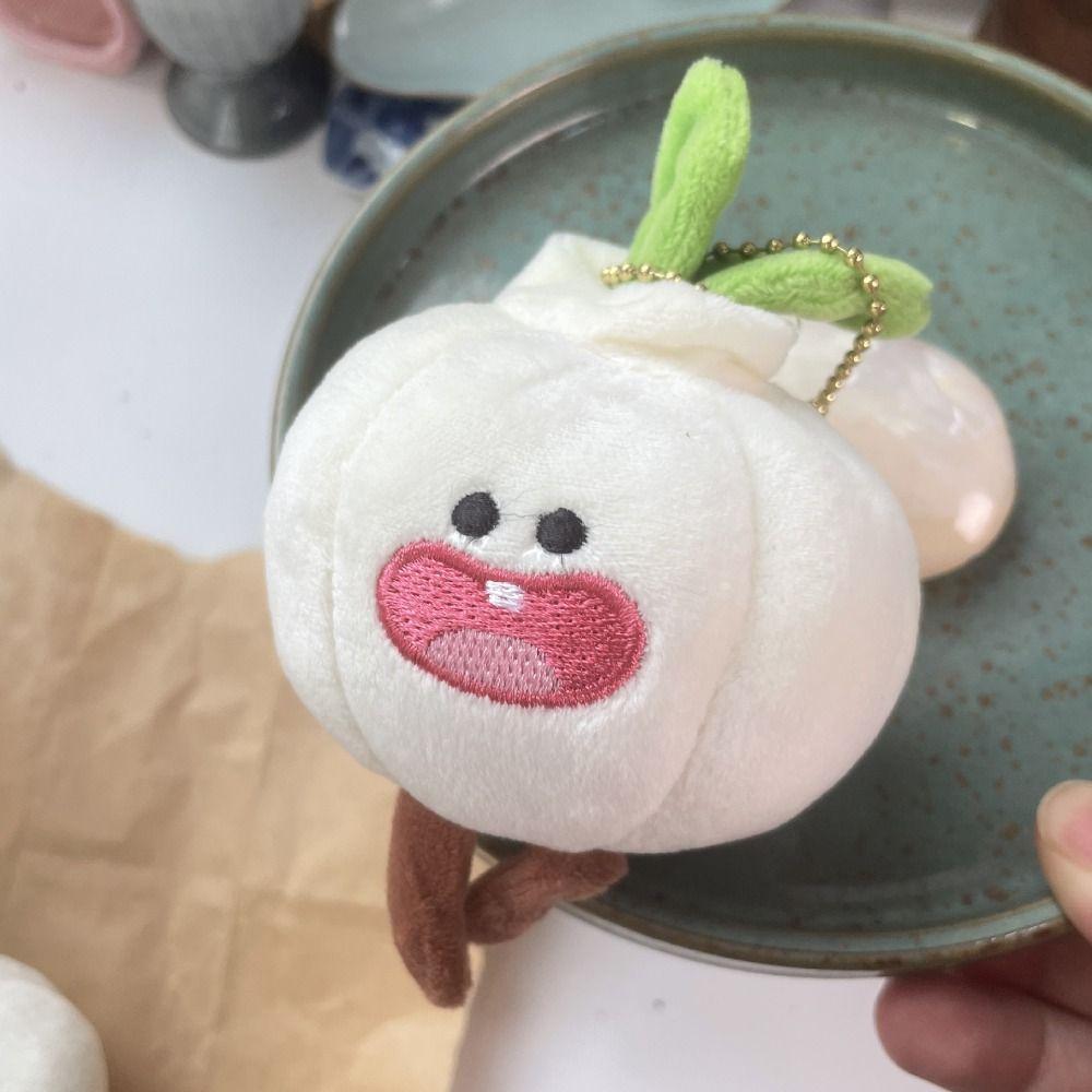 Cute Funny Vegetable Keychain Plant Key Ring Garlic Pendant Garlic Plush Doll Backpack Pendant