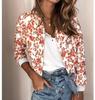Women's Autumn/Winter Fashion Printed Round Neck Zipper Long Sleeve Jacket (2020)