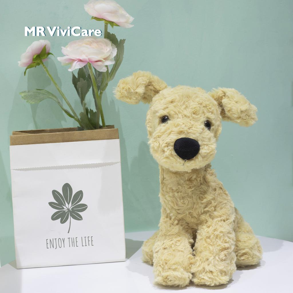 Rozkošné chlupaté vlasy Highland Yellow Terrier Plyšový plyšový měkký štěně Plyšová hračka Vycpaná realistická zvířátka Baby Appease Sleep Doll