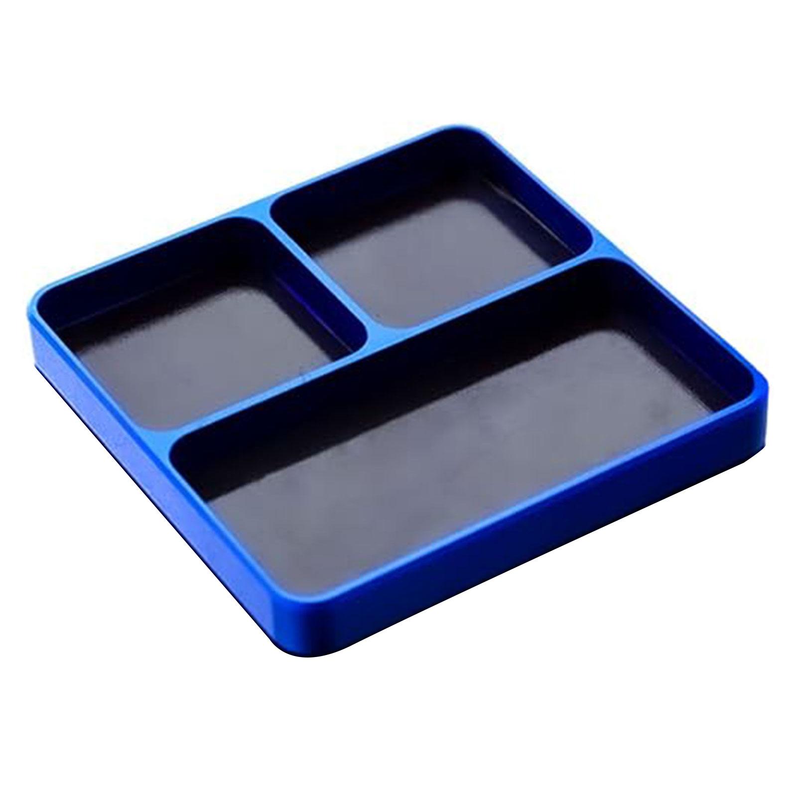 

Магнитный лоток для инструментов из алюминиевого сплава для ремонта деталей модельных автомобилей и организации мелких крепежных элементов. Компактный портативный дизайн с надежным отсеком для хранения. темно-синий