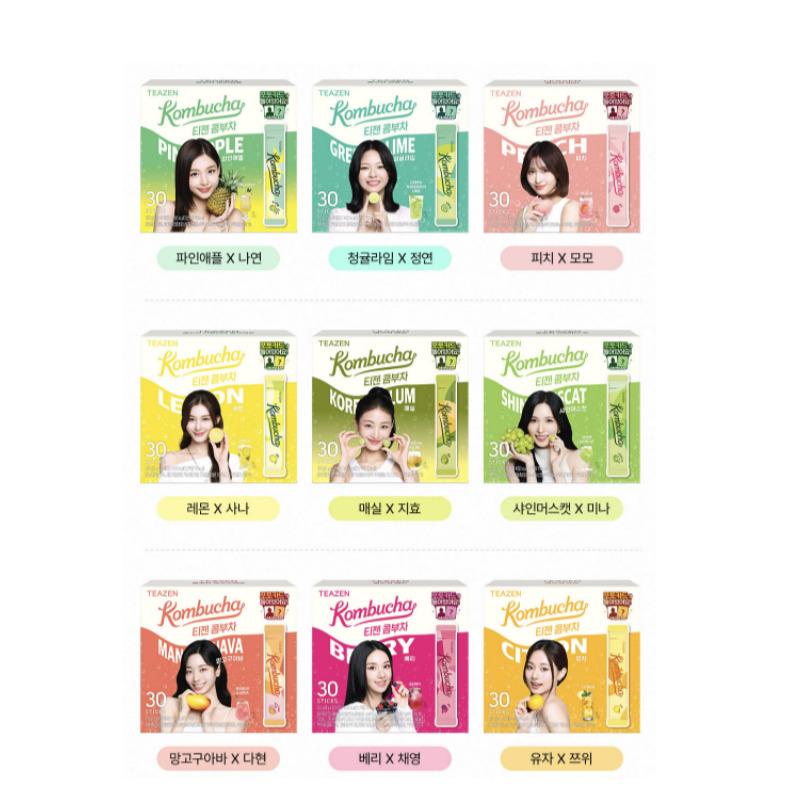 Official TWICE TEAZEN KOMBUCHA 30 Sticks (member Choice) + Random TWICE Photocard 1pc Limited Edition Korea