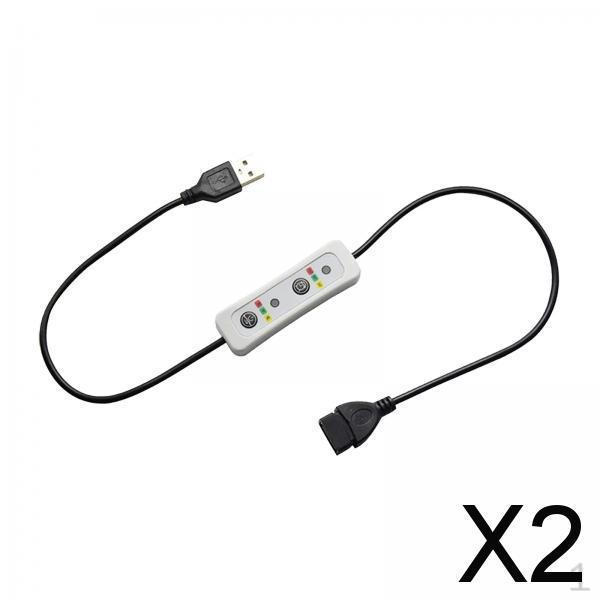 2x USB Timer Switch Extension Cable 0.5/1.5/3H 60cm Cord Power Supply Line for