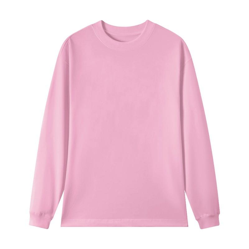 260g Cotton Long Sleeve T-Shirt Men Women Casual Loose Fit Round Neck Top All Season Wear