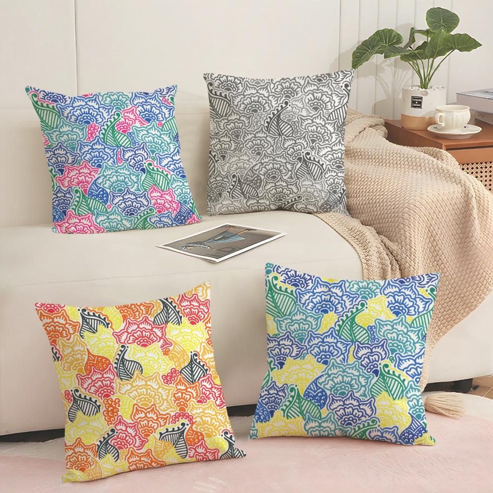 Garden Flowers Cushion Cover Short plush Doublesided Print Square Throw Pillow Covers Sofa Home Cushion Decor