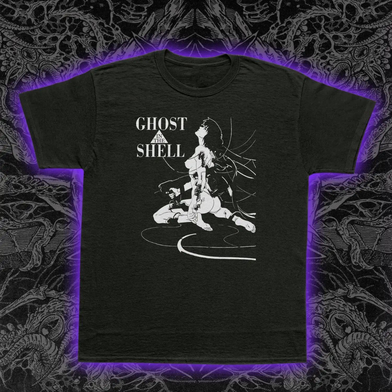 

High Street Ghost in The Shell Anime Hip Hop Street Wear High-end Luxury Streetwear Trendy Cotton Oversized Unisex tees Couples 4XL