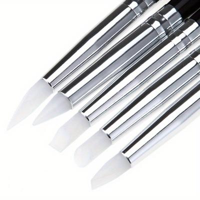 5pcs/set Soft Silicone Pen, Small Head Silicone Embossing Pen, Nail Art Brushes Set, Soft Silicone Tips,nail Art Tools