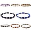 Square Natural Amethyst Bead Bracelet Womens Simple Fashion Bracelet Charm