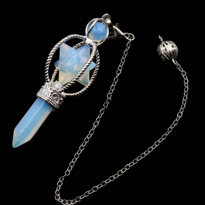 Crystal Merkaba Star Stone Hexagon Pendulums Dowsing Divination Natural Amethyst Quartz Healing Sceptre Reiki Pendlum Pendants