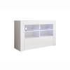 Meuble TV de salon avec LED | Blanc brillant | 1 Porte avec 6 Compartiments | 100 x 65 x 35cm | Modèle Lilian