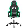 Gaming Chair Swivel Black and Green Faux Leather