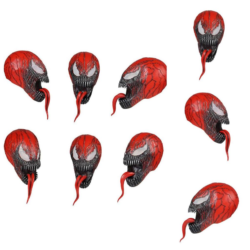 All Red Venom Spider-man Cosplay Mask For Adults Comfortable Latex Headgear