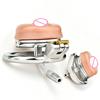 FRKO Metal Flat Chastity Cage With Detachable Silicone Real Clitoris Pussy Urine Lock Cage Catheter Male To Femal SM Sex Toys Good Product