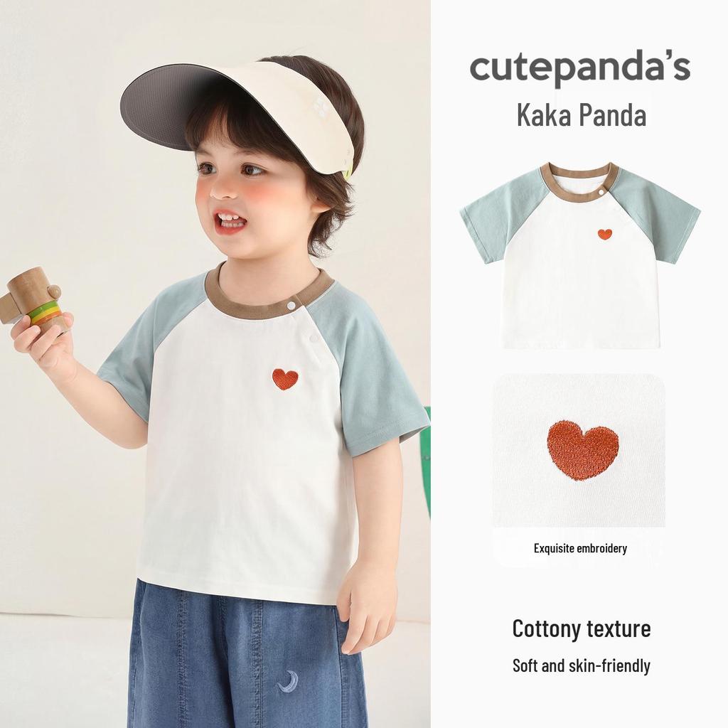 Kaka Panda Pure Cotton Short-Sleeve T-Shirt for Kids – Boys & Girls Summer Casual Top