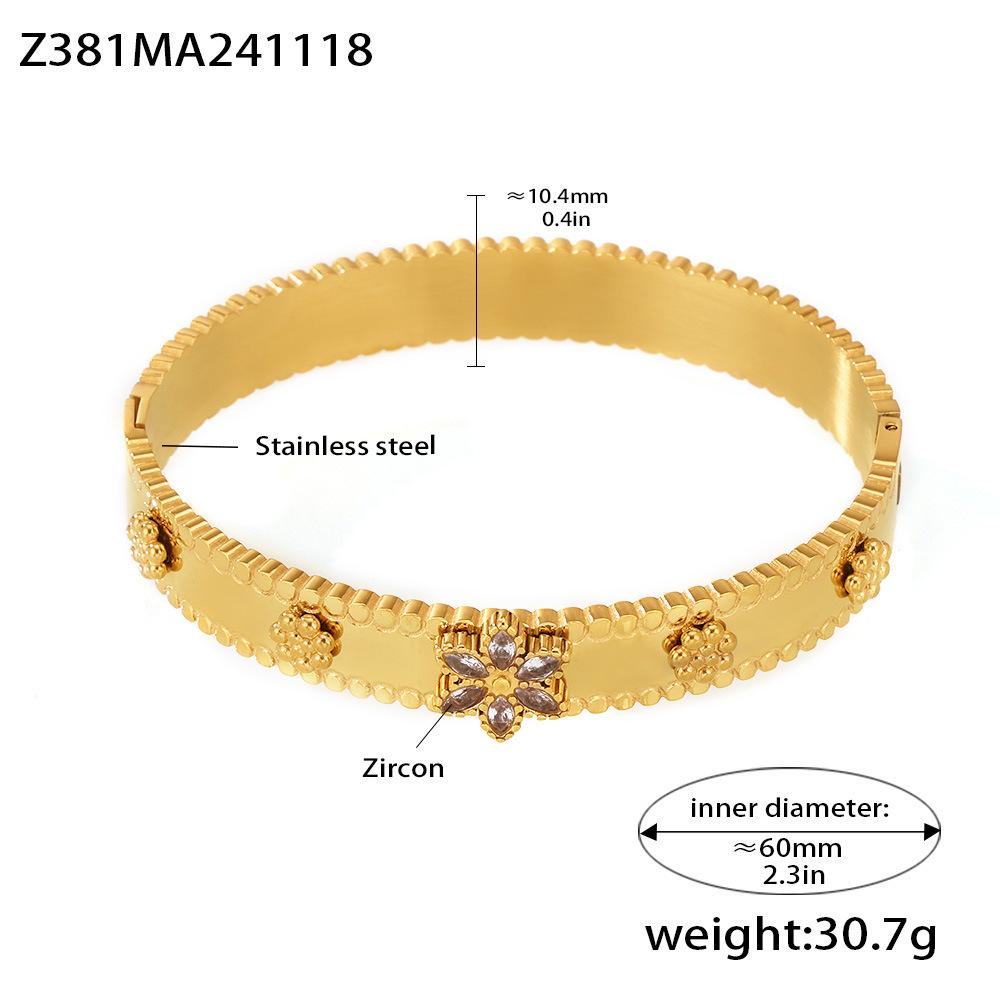 18K Gold-Plated Zircon Snowflake Ferris Wheel Bracelet