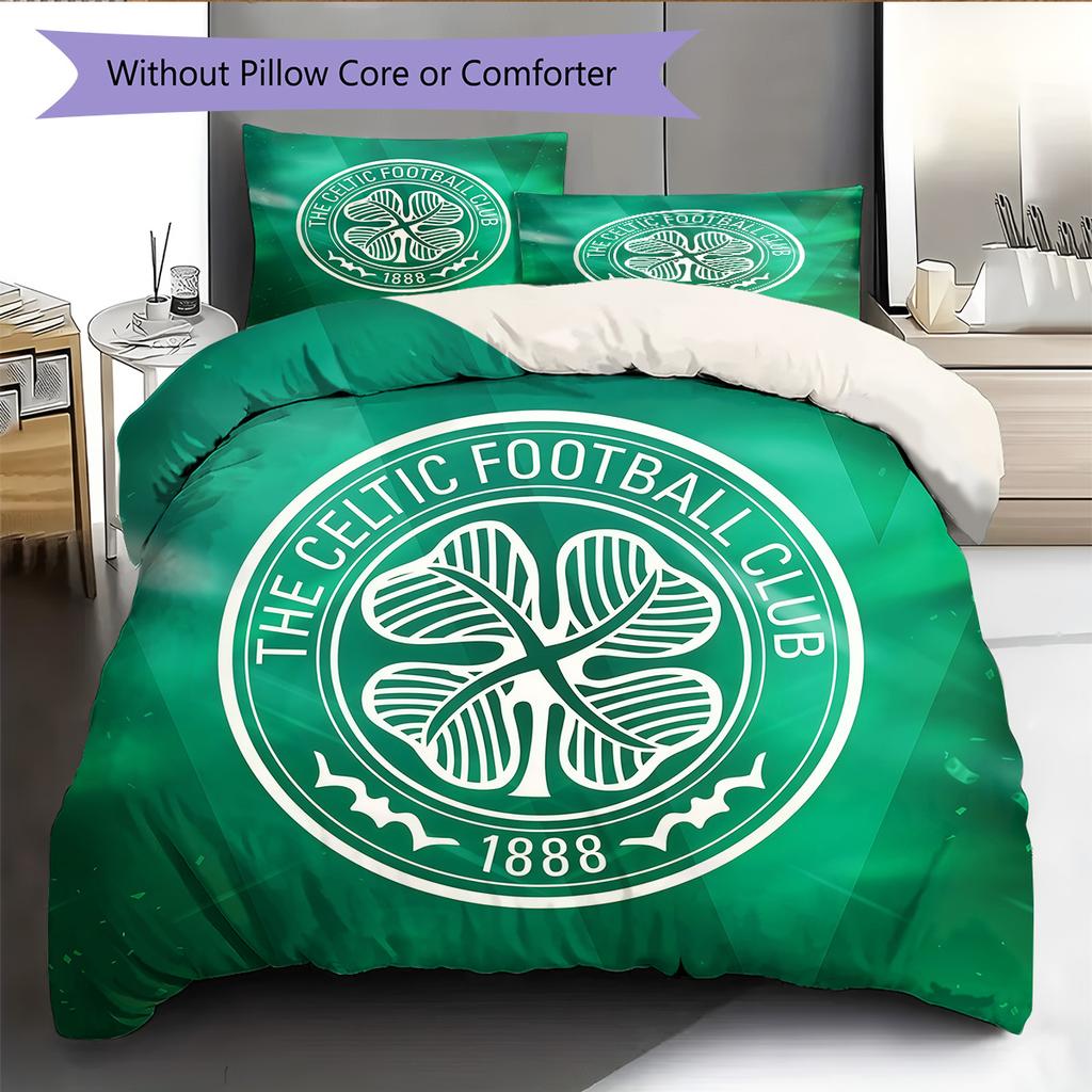Celtic Football Club Muster Bettwäsche Steppdecke Set Heimdekoration Geschenk (1 Bettbezug + 2 Kissenbezüge (ohne Füllung)).xwn