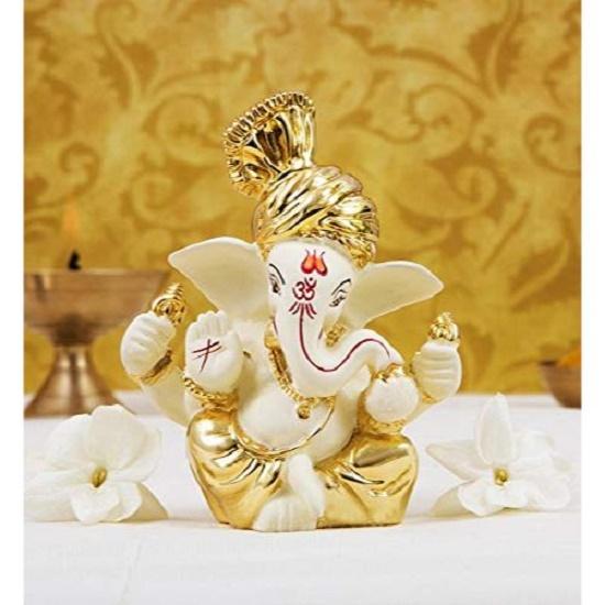 Ceramic Ganesh Idol For Car Dashboard Ganesha Murti Ganpati Idol For Home Decor Puja Lord Ganesh Statue Gift