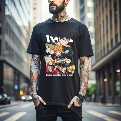 100% cotone TOP UNISEX T-SHIRT UOMO DONNA Maglietta Haikyuu Pallavolo Kuroo Tetsurou Kozume Kenma Sport Anime Shirt 453