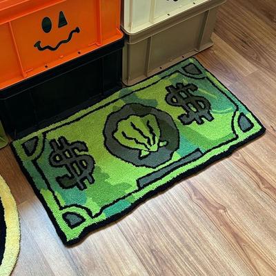 Weicher Faux Kaschmir Münzmuster Teppich Fleckenresistent Rutschfest Geldteppich 40 * 60cm Badezimmerteppiche Heimdekoration