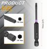 T7-T50 Torx Head Impact Screwdriver Bits 1/4" Hex Shank Magnetic No Hole Tamper Proof 6 Point Star Screw Driver Bits Power Tools