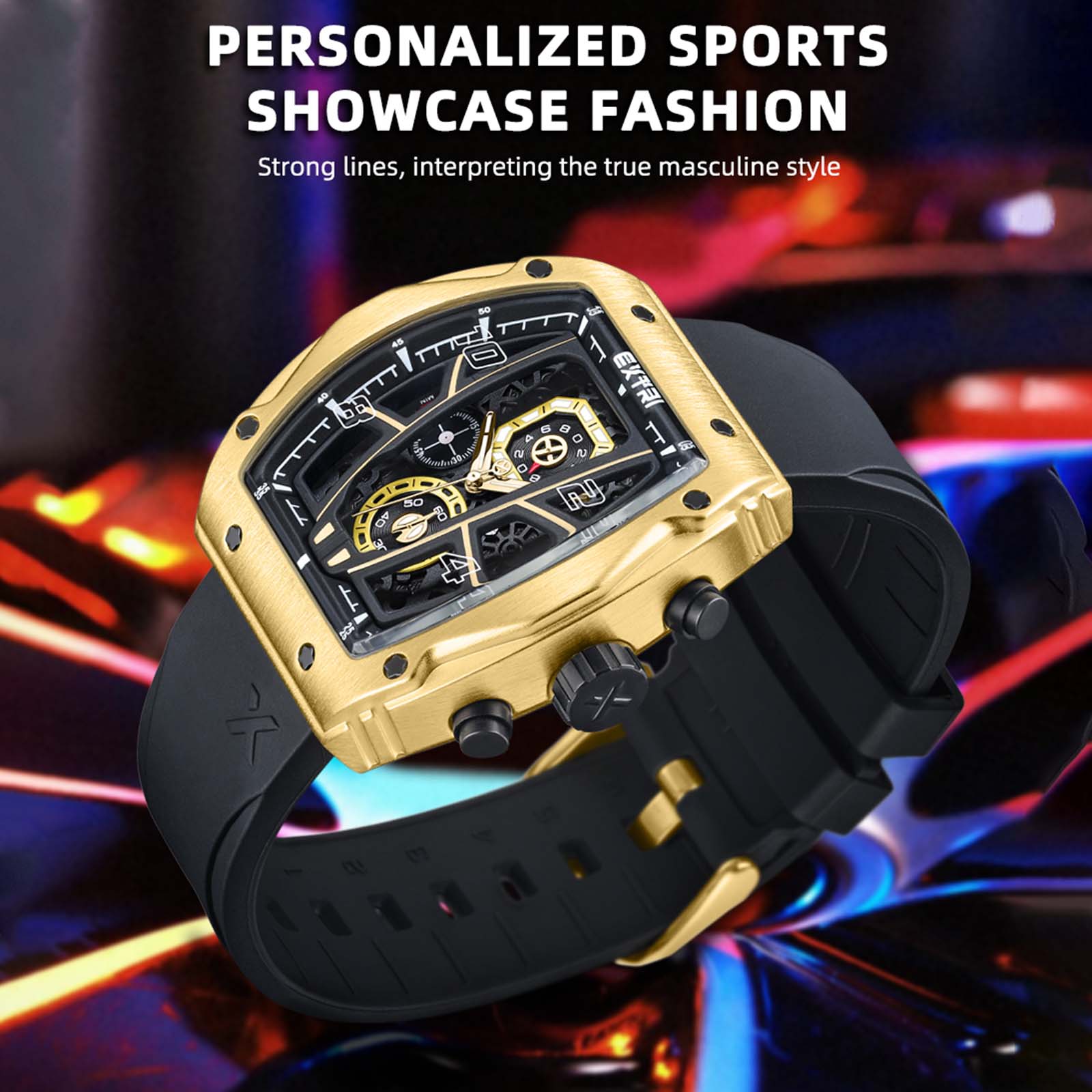 Мужские спортивные часы кварцевые часы мужские часы календарь часы для мужчин часы — фото 9