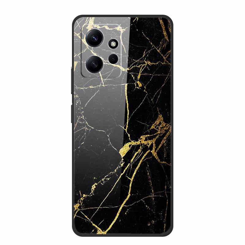 Marble For Redmi Note 12 4G Glass Case Tempered Back Cover Hard Cases For Xiaomi Redmi Note12 4G Protective Shell Colorful Capa